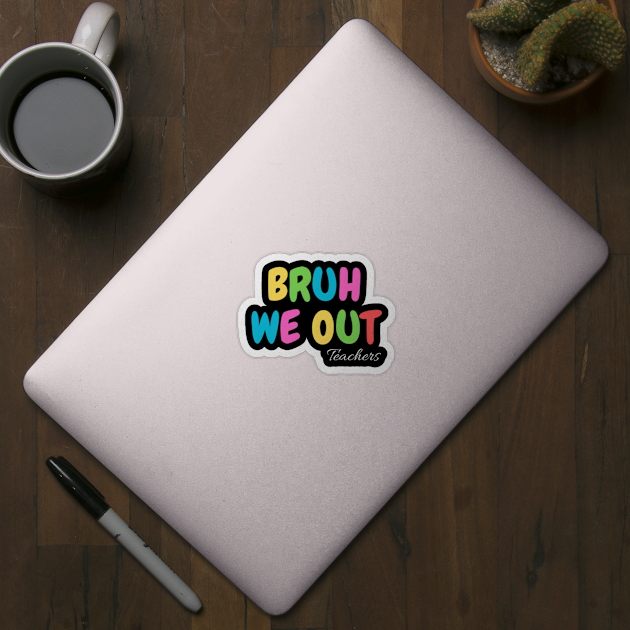 Bye Bruh We Out End Of School Retro Rainbow Sunglasses Boys T-Shirt by Surrealart